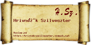 Hrivnák Szilveszter névjegykártya